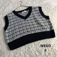 a2370 WEGO Vネックニットベスト クロップド丈
