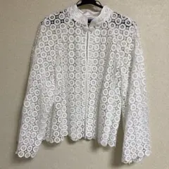 OJO　ジャケット　レース　ホワイト　3L 【中古服】