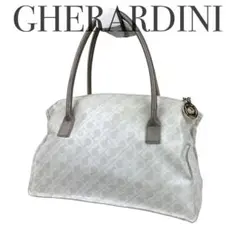 ✨良品 GHERARDINI ゲラルディニー ハンドバッグ ナイロン 総柄 白 
