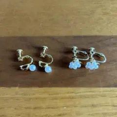 イヤリング パール調　2個セット