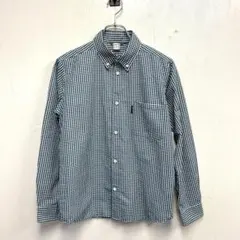 メ*4様 古着 モンベル コットンシャツ キッズ 子供 紺 チェック柄 長袖 1