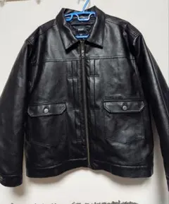 HUF 黒レザージャケット Mサイズ