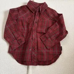 COMME CA ISM 長袖シャツ 90cm レッド系チェック