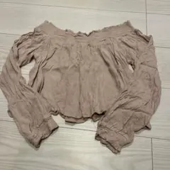 EMODA オフショルダー ベージュシャツ