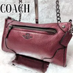 コーチ COACH ショルダーバッグ クロスボディ メタリック レザー 斜めがけ