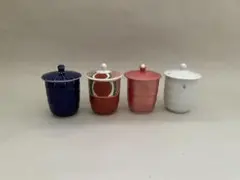 有田焼 絵柄違いミニ蓋物4個セット