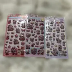 1時間限定価格 ラブブ ボンボンドロップシール風シール3D立体 3枚セット