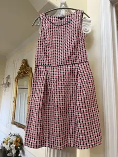 marimekko オレンジ ドット柄 ノースリーブヴィンテージワンピース