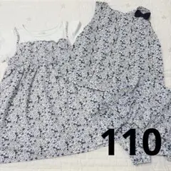 小花柄ワンピース　ノースリーブ　３点セット