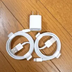 新品未使用品 ⭐︎iPhone Lightningケーブル2本&電源プラグセット