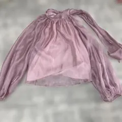 SHEIN 薄いピンク リボン付きブラウス XS