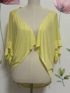 ◆ローズティアラ42 ボレロ カーディガン イエロー フリル袖 薄手のサムネイル