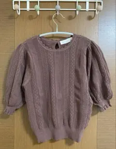 31 Sons de mode 透かし編み パフスリーブ サマーニットのサムネイル