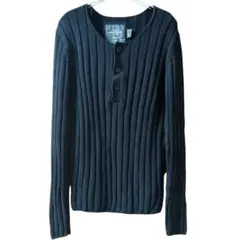 H&M L.O.G.G. ダークグレー リブ編み ニット セーター 長袖 古着