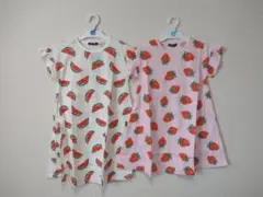 ◆姉妹おそろいコーデ　双子　ムージョンジョン　フルーツワンピース　120　130