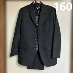 子供用　卒業式　黒ストライプ　スーツ セット