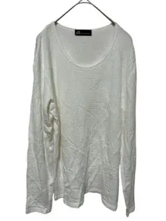 メンズカットソー　長袖トップス　生成り　日本製