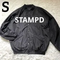STAMPD コーチジャケット 黒 刺繍ロゴ スタンプド ナイロンジャケット