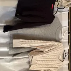 ケーブルニットセーター3点セット