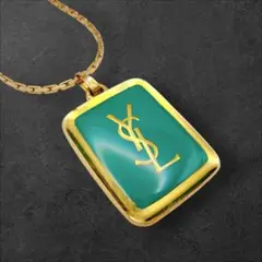 Yves Saint Laurent ネックレス YSL スクエア グリーンのサムネイル