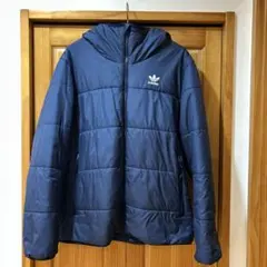 アディダス　中綿コート　パーカー　フーディー　ジャケット　ネイビー　アウター