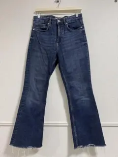 ZARA ブーツカットデニム ダークブルー EUR 40