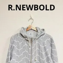 R.NEWBOLD パーカー グレー 白 幾何学模様 ジップアップ 長袖のサムネイル