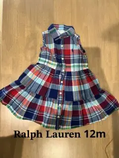 美品　Ralph Lauren チェック柄 ノースリーブワンピース 12M