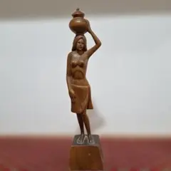 お買い得❗木製彫刻 女性像 水壺