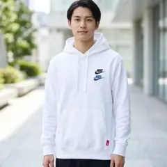 ナイキ ワンポイント Futura刺繍ロゴ プルパーカー ホワイト XL