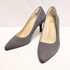 【美品】オデットエオディール パンプス チャコールグレー スエード ビブラム