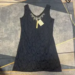 Luxe Rose ネイビー レース ノースリーブワンピースのサムネイル