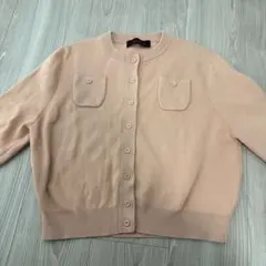 caban キャバン コットンカシミヤクルーネックカーディガン ライトピンク