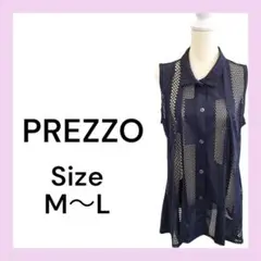 ☆希少デザイン☆PREZZOプレッツォ ノースリーブトップス　透け感有　M～L