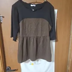 tal.by yumi. 切り替えカットソー ブラウン×ブラックのサムネイル
