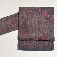 八寸名古屋帯 正絹 博多織 カジュアル 中古 グレー so554 - メルカリ