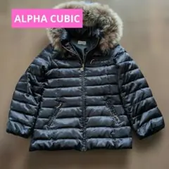 ♦️ALPHA CUBIC♦️ フード付 ダウンジャケット ブラック