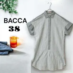 バッカ 38 M 緑 シャツ ストライプ ギンガムチェック 柄シャツ シンプルのサムネイル