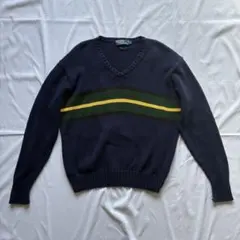 古着　90s　ポロバイラルフローレン　Ｖネック　コットンニット