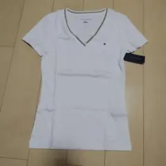 Tommy Hilfiger ホワイト Vネック Tシャツ S　新品　トミー