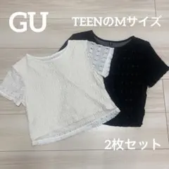 GU TEENのMサイズ　150㎝　花柄レース Tシャツ 2枚セット