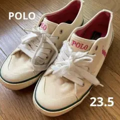 POLO ベージュ キャンバス スニーカー 23.5 レディース 靴 ポロ