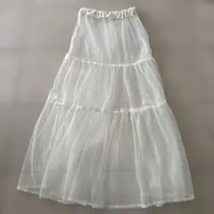 シフォン ティアードロングスカート チュール　レース