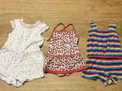 サイズ90 女の子　さくらんぼ柄水着　タオル地ロンパース　まとめ売り