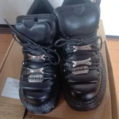 プラットフォーム ブラック 厚底シューズ 26.5 厚底9cm