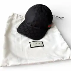美品 GUCCI GGキャンバス キャップ ブラック S 保存袋付 正規品