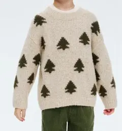 【未使用】H&M ツリー柄ニットセーター　ユニセックス　クリスマス　140cm