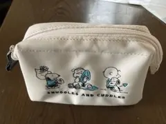 リンネル2024年10月号スヌーピー 大きく開くレザー調ポーチ