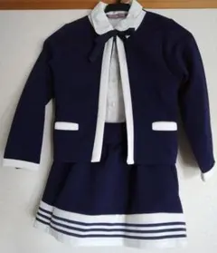 130　女の子　ボレロ　スカート　セットアップ　ネイビー　セレモニー　フォーマル