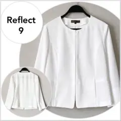 【美品♪】Reflect ノーカラーペプラムジャケット ホワイトのサムネイル